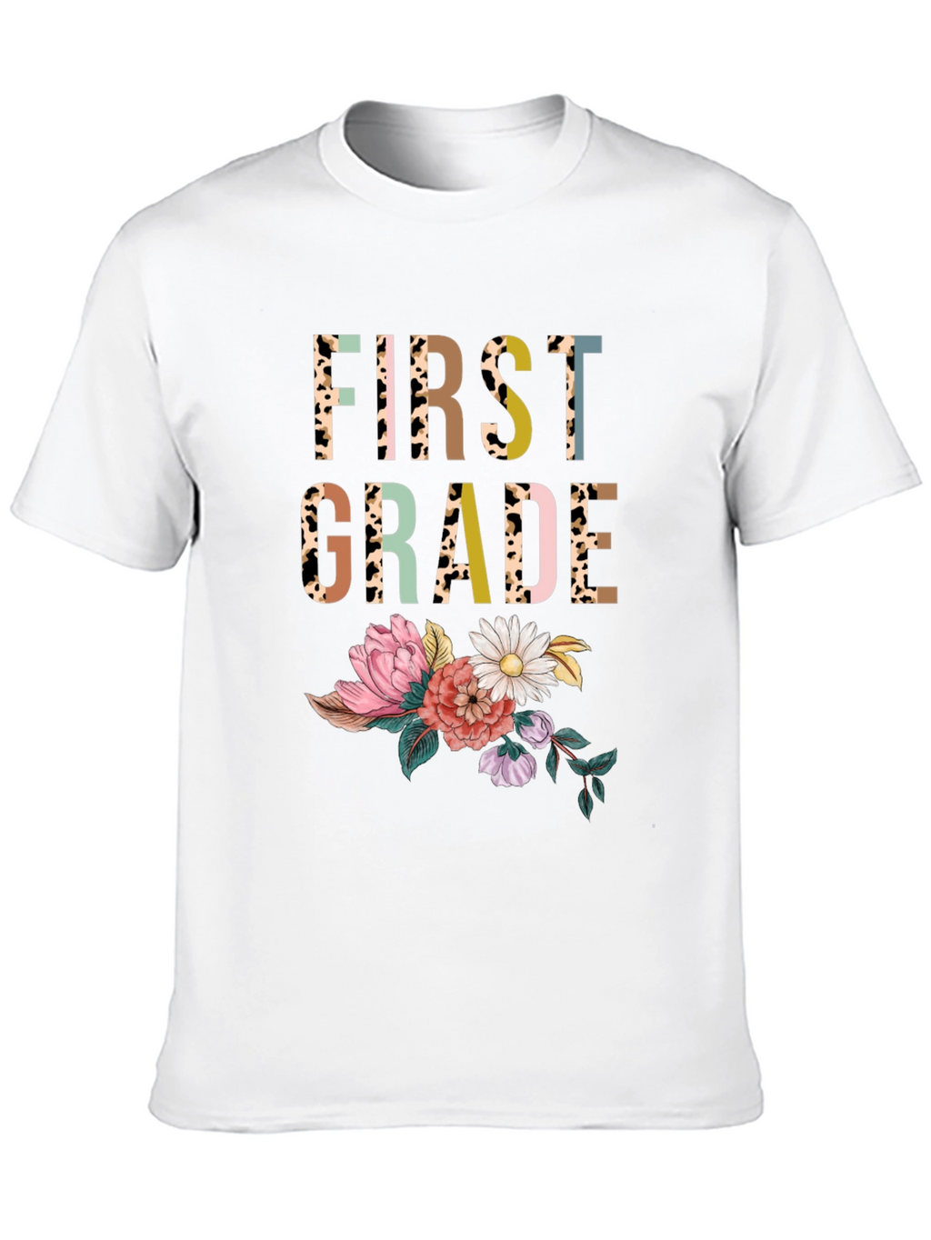 First Grade Floral Print T-Shirt