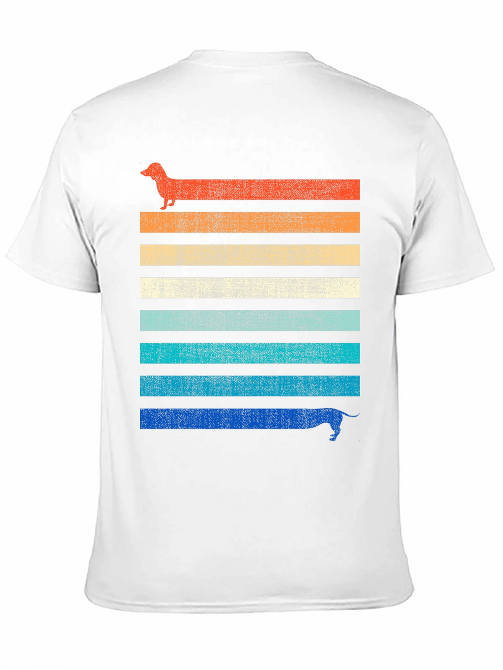 Retro Dachshund Striped Graphic Tee
