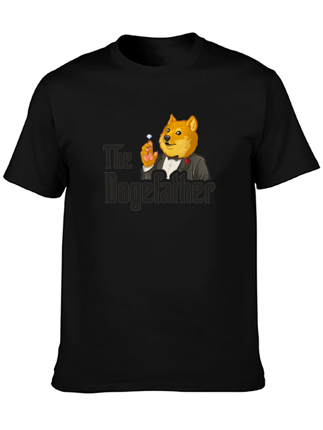 The Dogefather T-Shirt - Black Cotton Blend