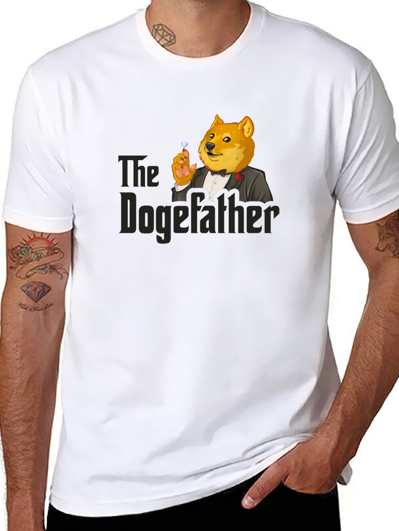 The Dogefather T-Shirt - Black Cotton Blend