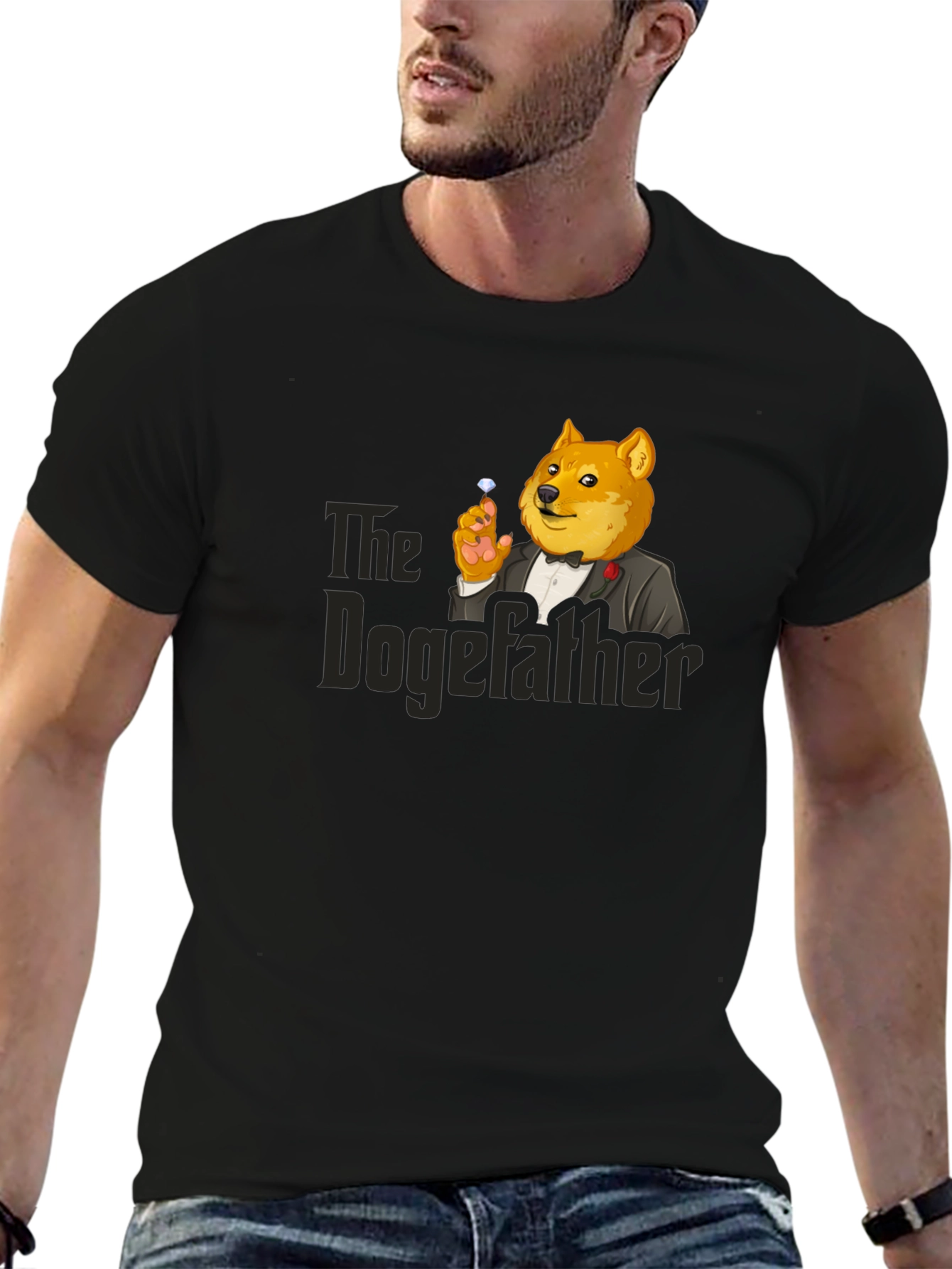 The Dogefather T-Shirt - Black Cotton Blend
