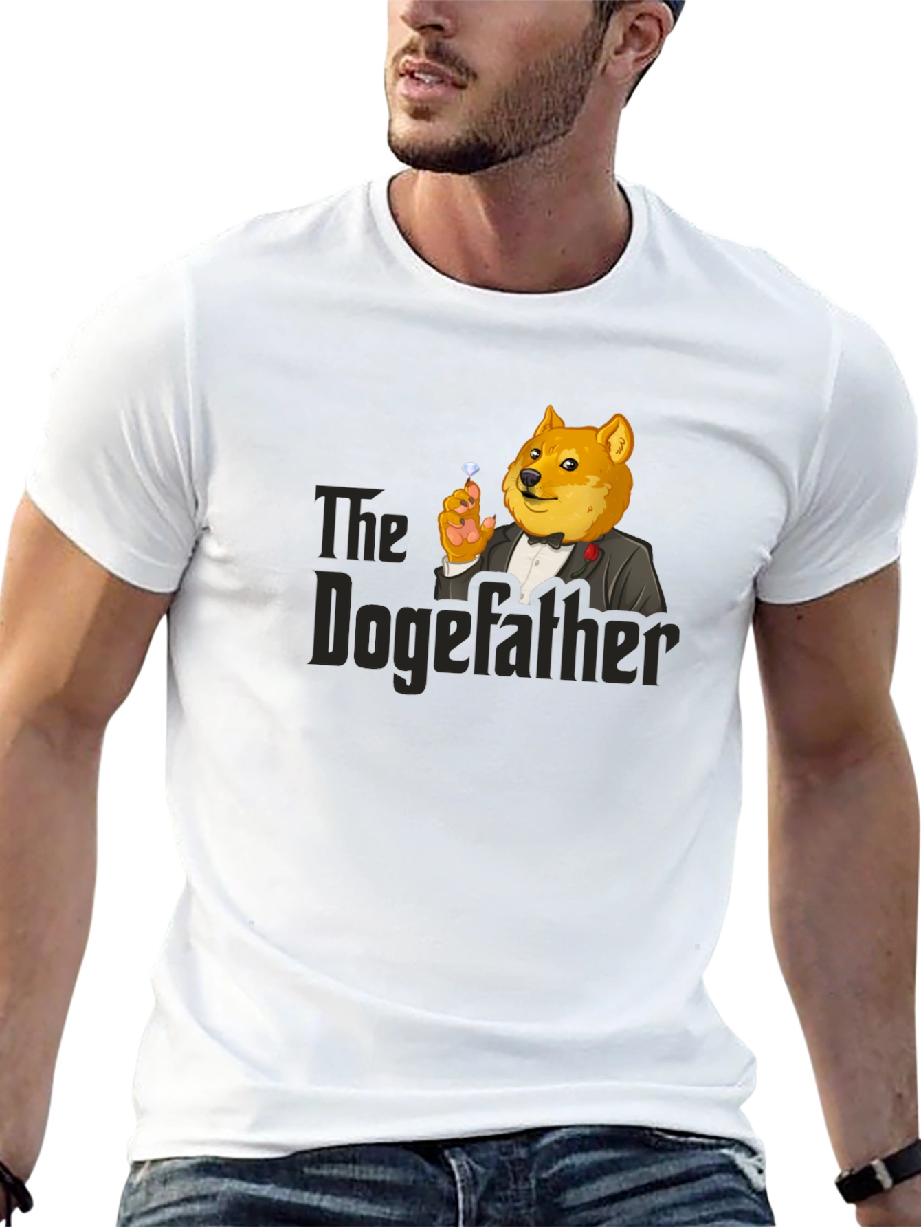 The Dogefather T-Shirt - Black Cotton Blend