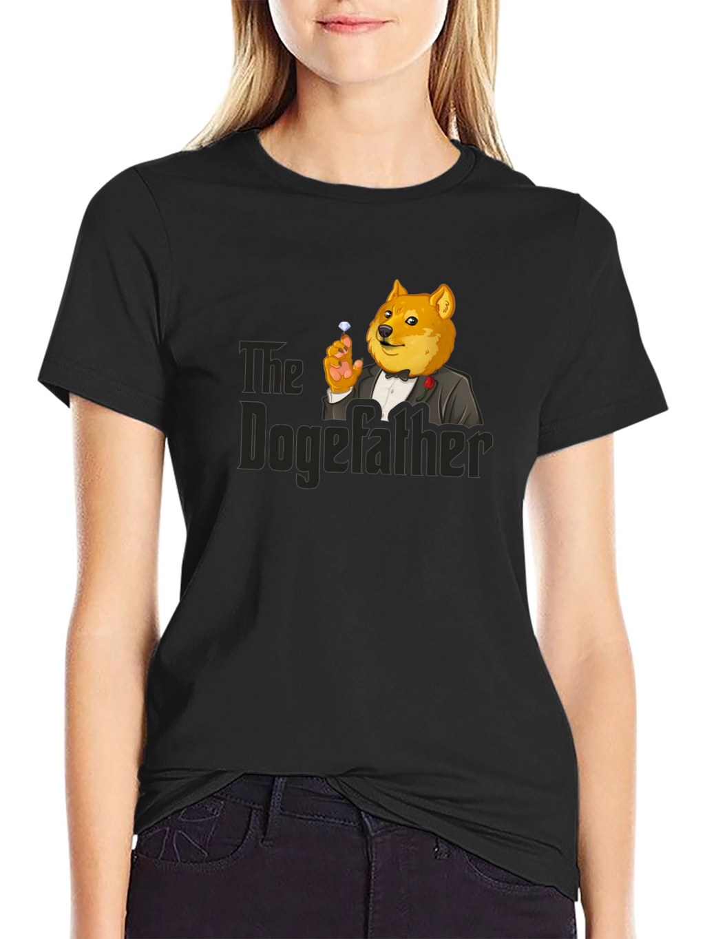 The Dogefather T-Shirt - Black Cotton Blend