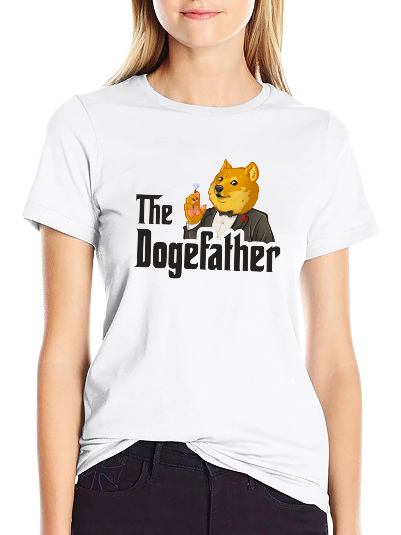 The Dogefather T-Shirt - Black Cotton Blend
