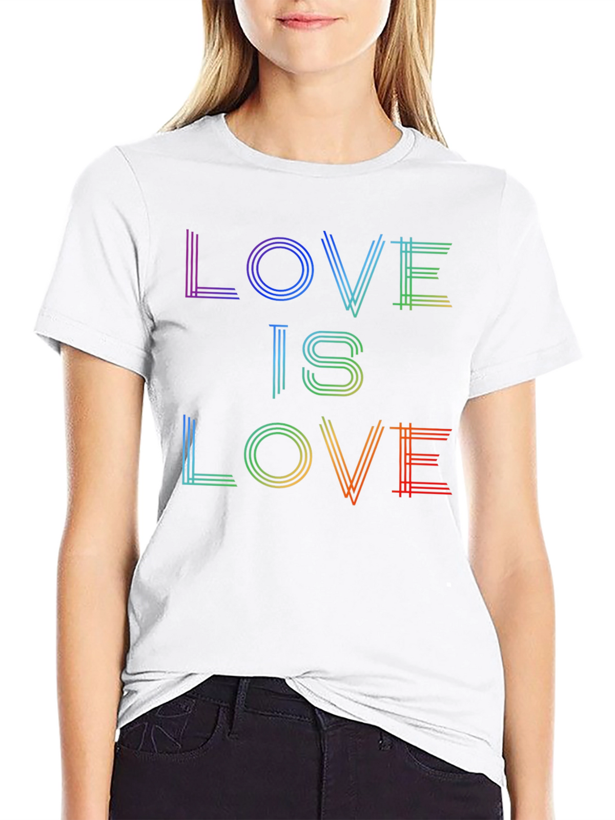 Love is Love Rainbow Graphic Tee - Black