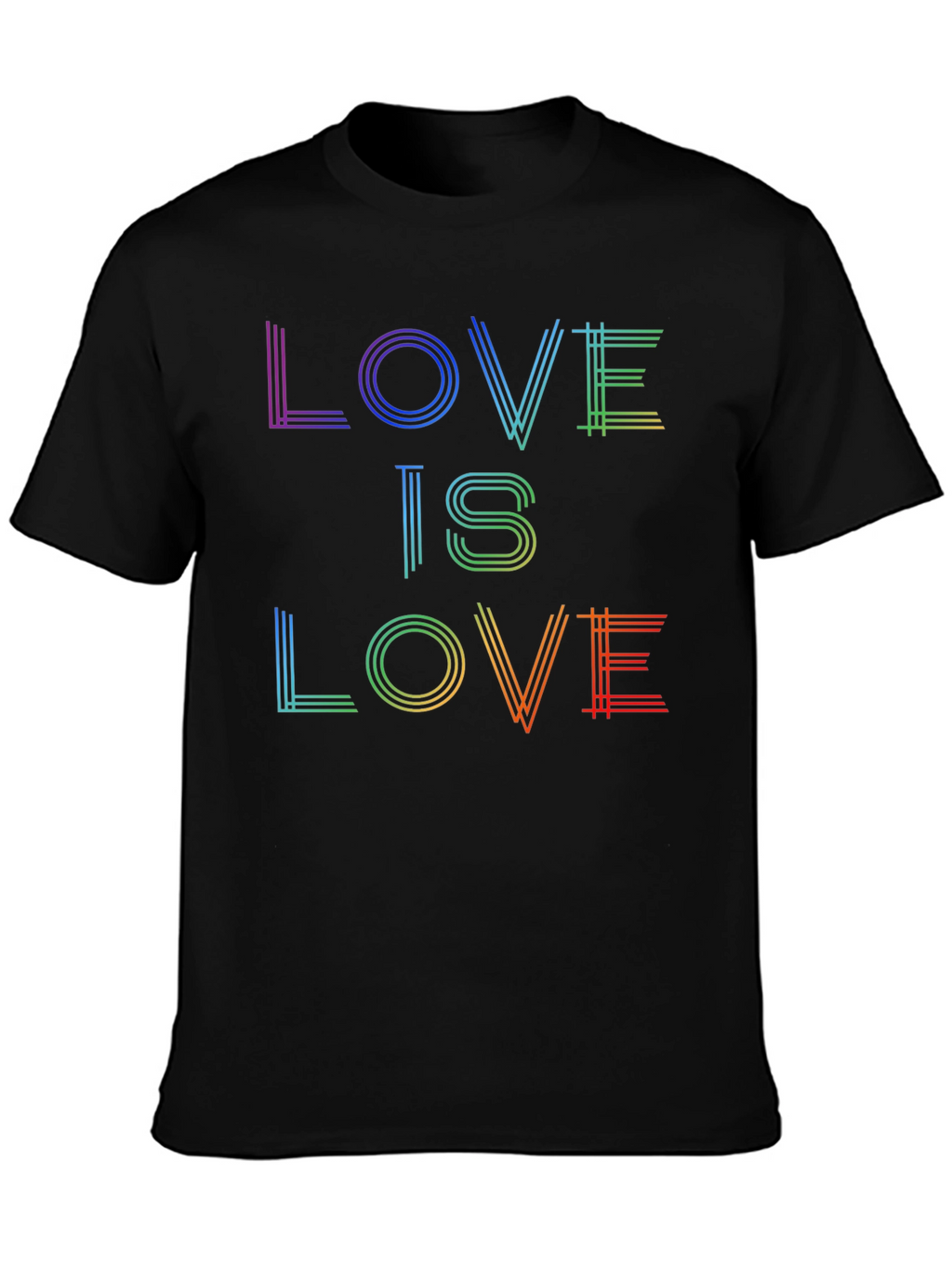Love is Love Rainbow Graphic Tee - Black