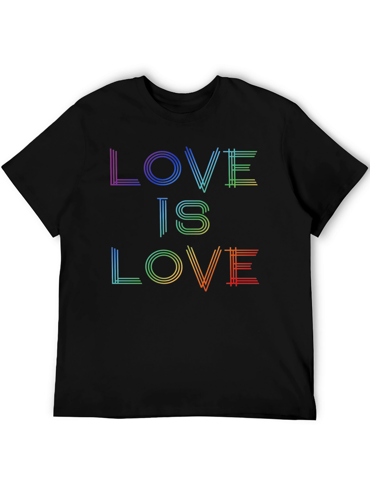 Love is Love Rainbow Graphic Tee - Black