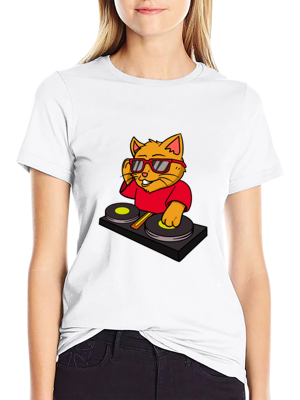 DJ Cat Graphic T-Shirt - Cool Music Lover Tee