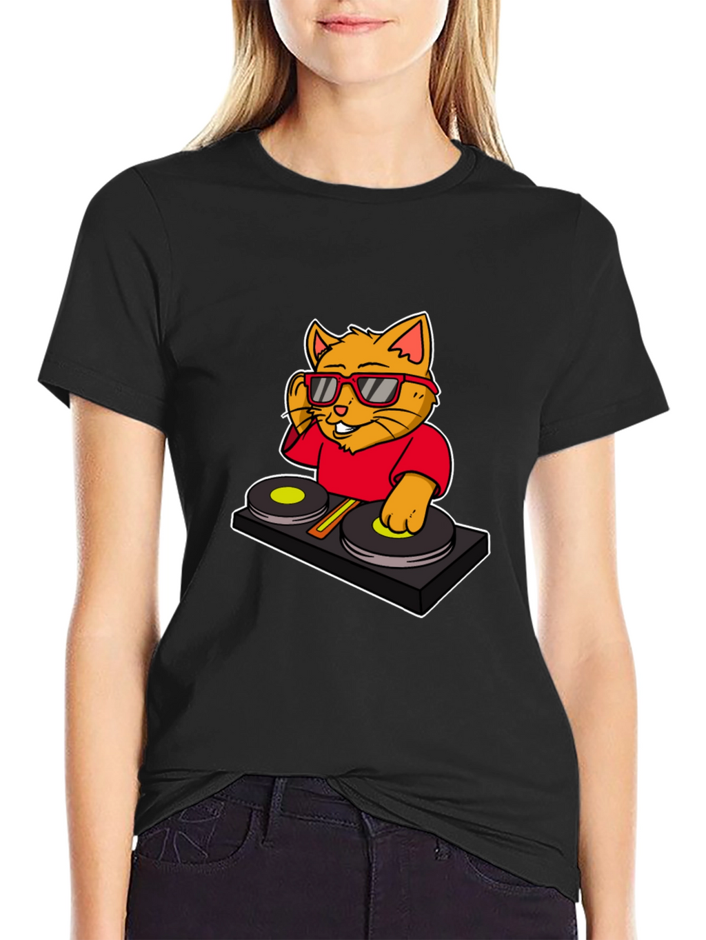 DJ Cat Graphic T-Shirt - Cool Music Lover Tee