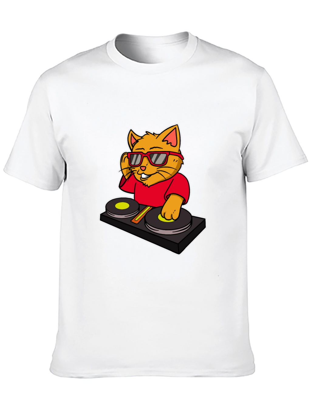 DJ Cat Graphic T-Shirt - Cool Music Lover Tee