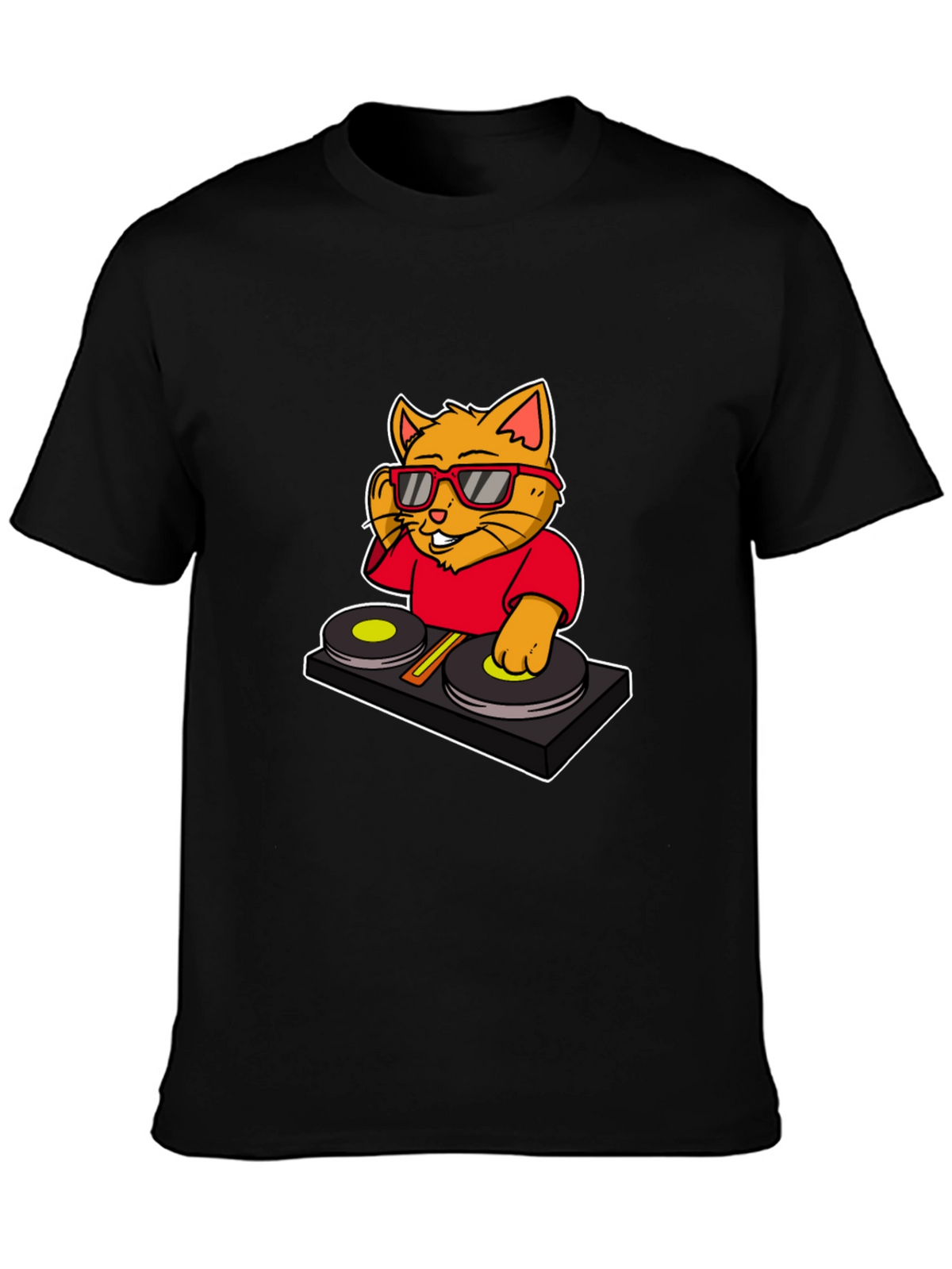 DJ Cat Graphic T-Shirt - Cool Music Lover Tee