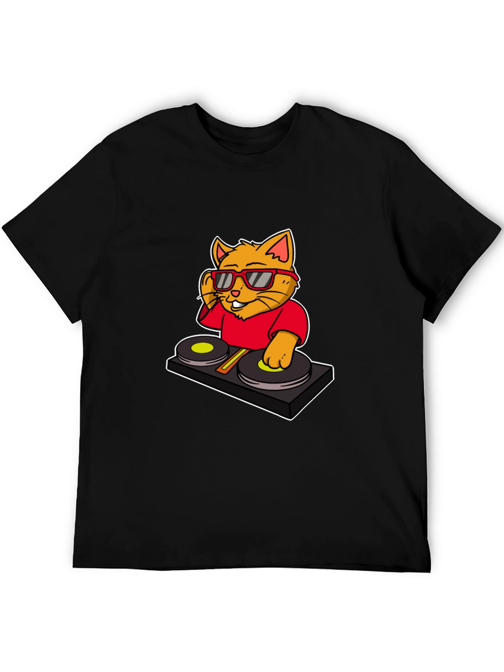 DJ Cat Graphic T-Shirt - Cool Music Lover Tee