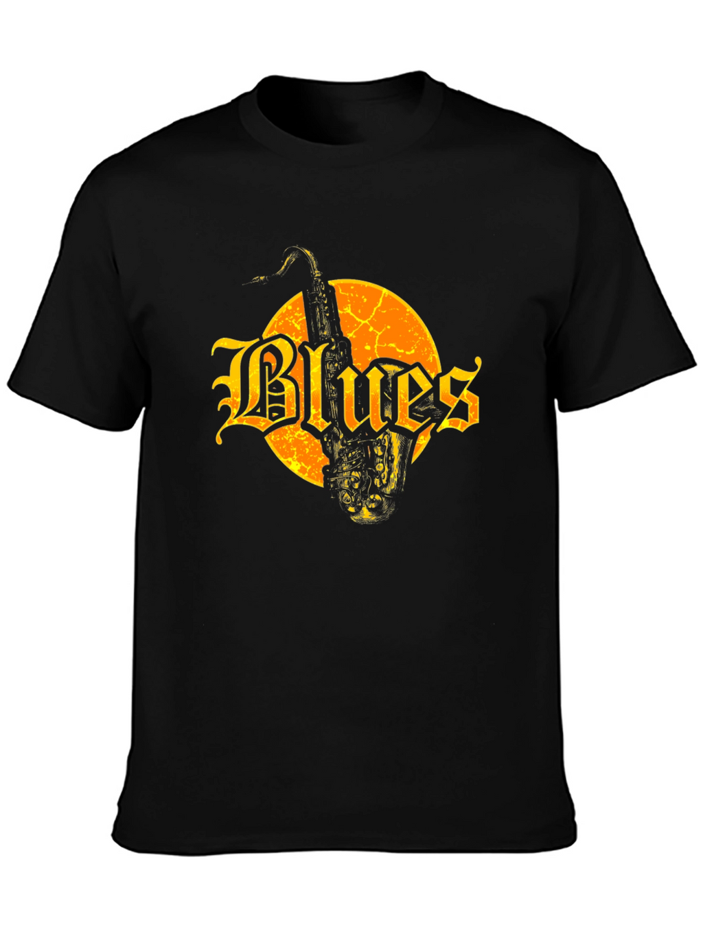 Blues Saxophone Graphic Tee - Black