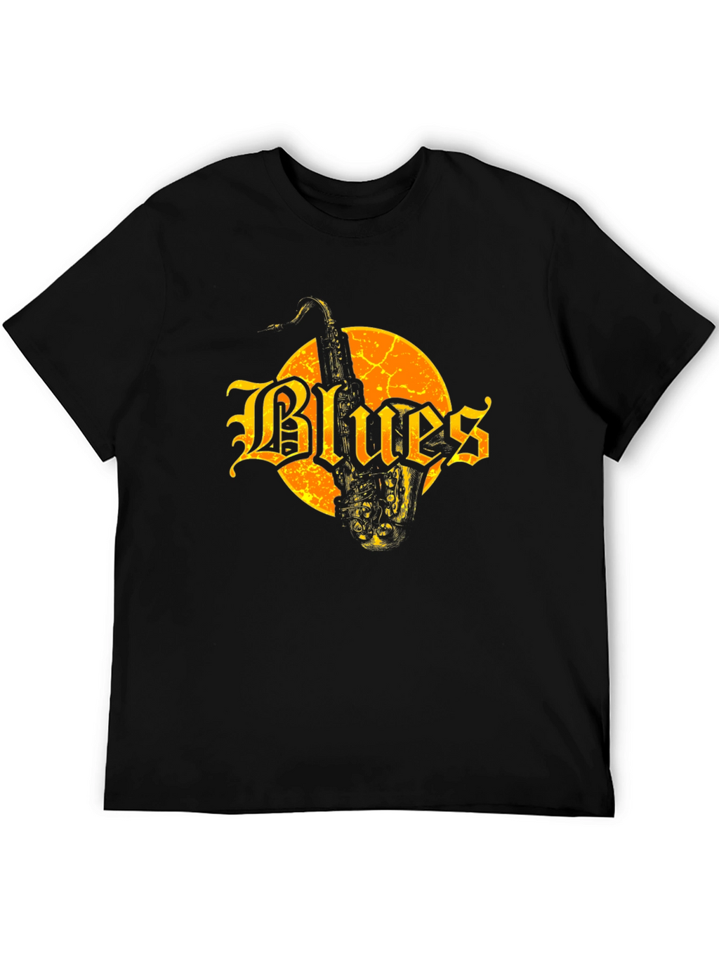 Blues Saxophone Graphic Tee - Black
