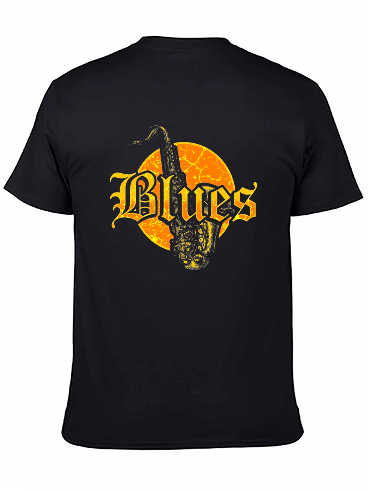 Blues Saxophone Graphic Tee - Black