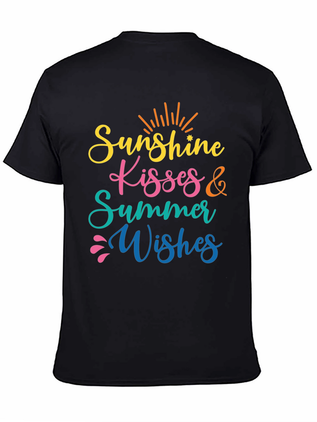 Sunshine Kisses Summer Wishes Black Tee