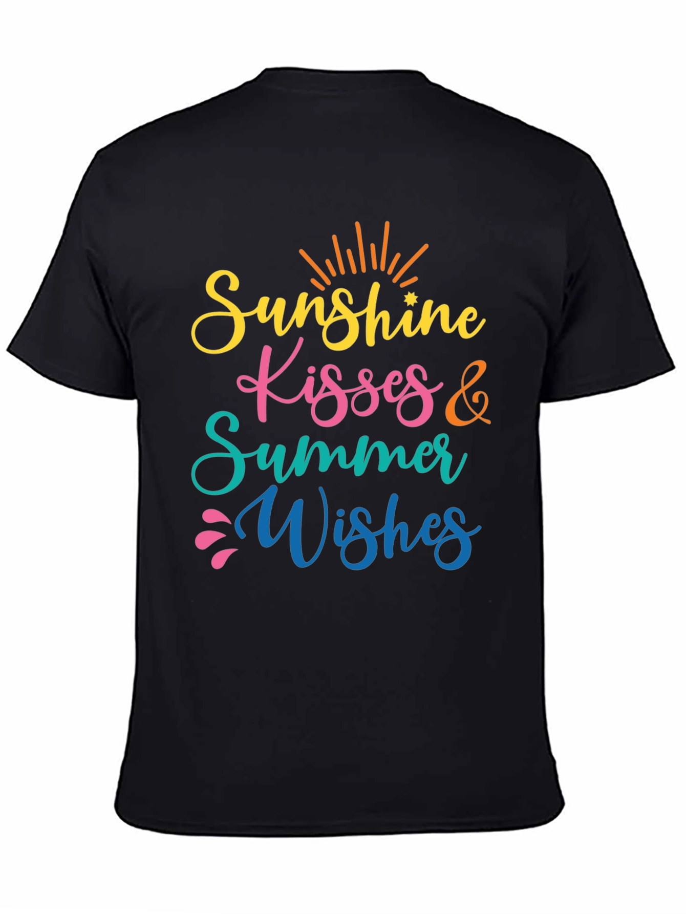 Sunshine Kisses Summer Wishes Black Tee