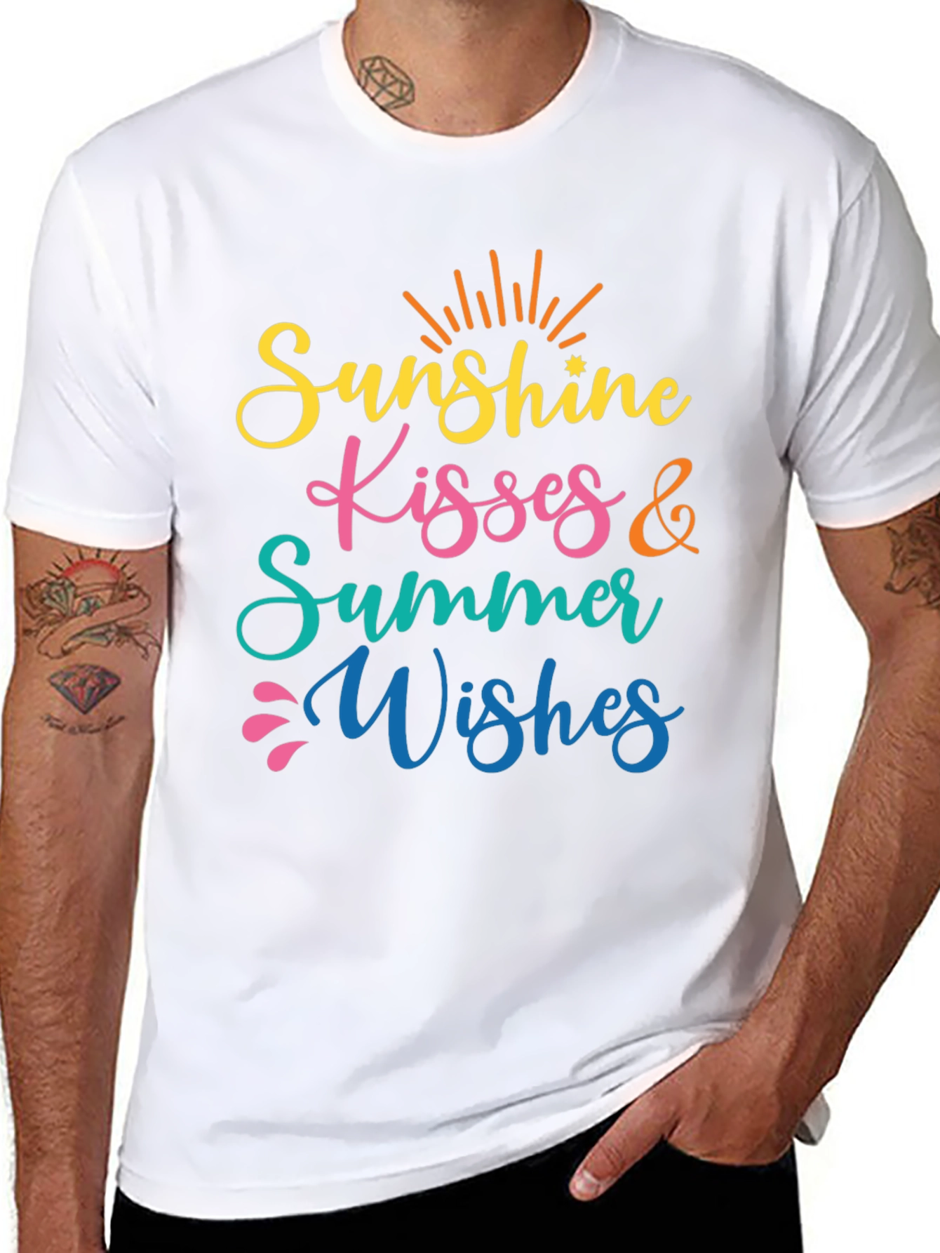 Sunshine Kisses Summer Wishes Black Tee