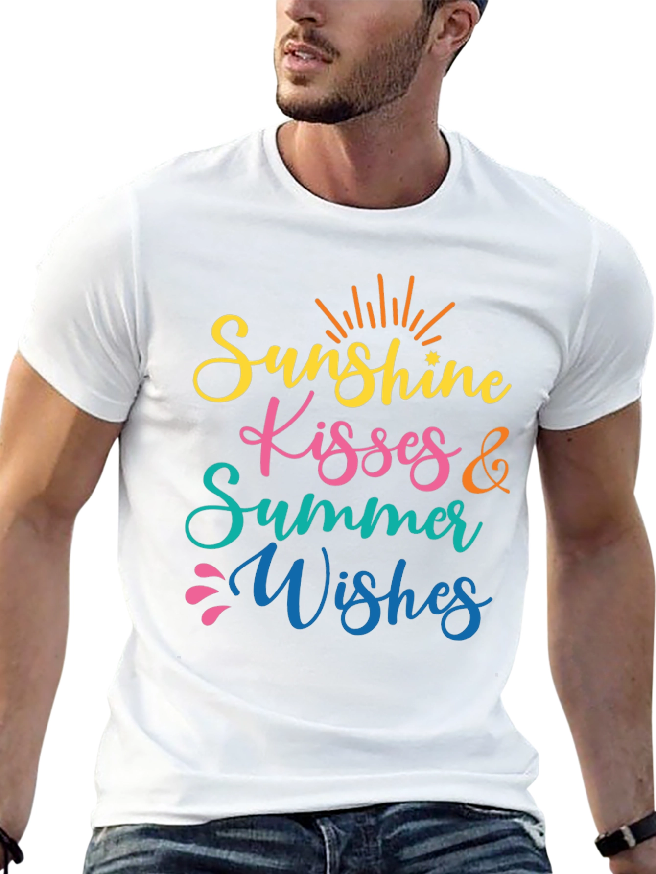 Sunshine Kisses Summer Wishes Black Tee