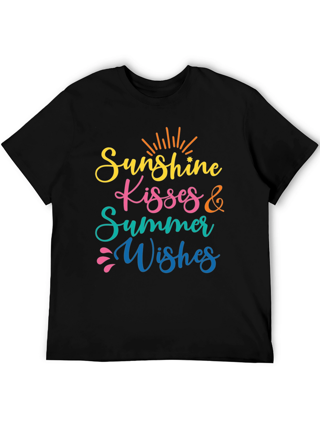 Sunshine Kisses Summer Wishes Black Tee