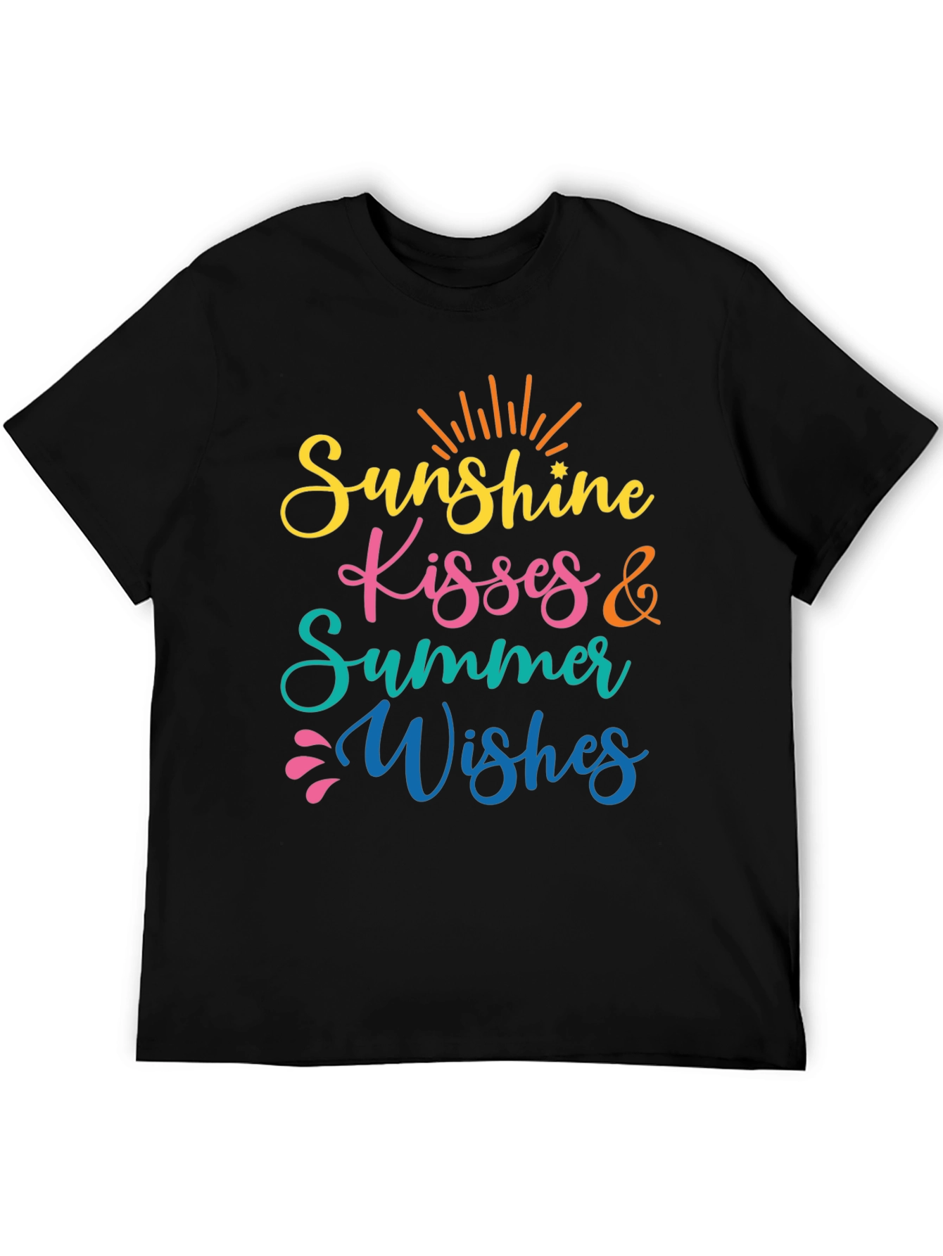 Sunshine Kisses Summer Wishes Black Tee