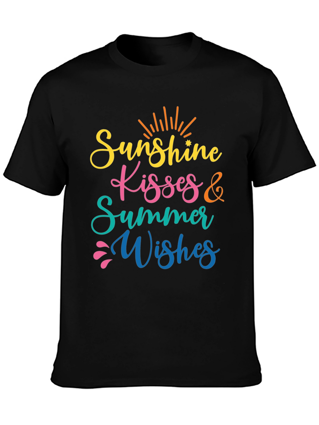 Sunshine Kisses Summer Wishes Black Tee