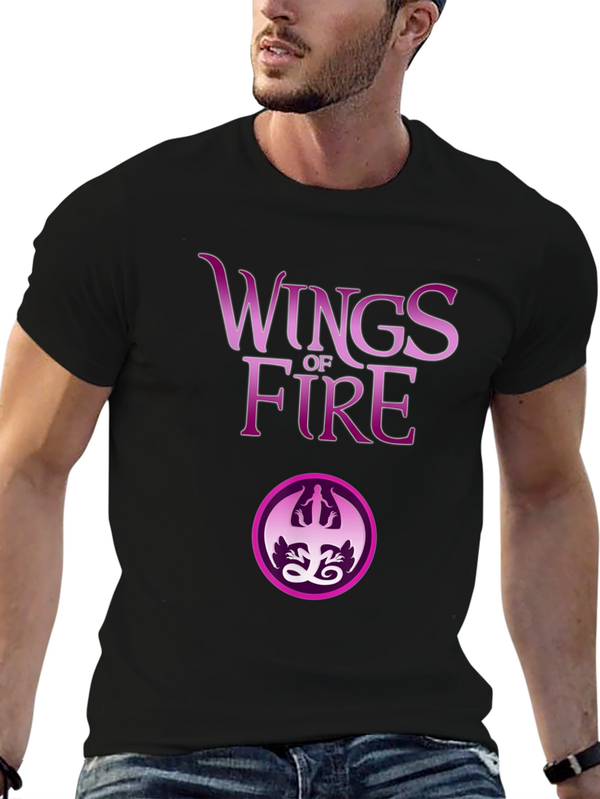 Wings of Fire Graphic Tee - Black Cotton Blend