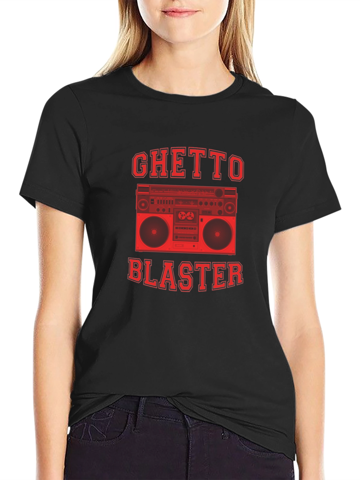 Ghetto Blaster Graphic Tee - Retro Boombox Design
