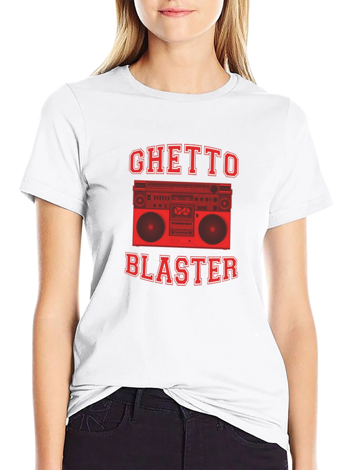 Ghetto Blaster Graphic Tee - Retro Boombox Design