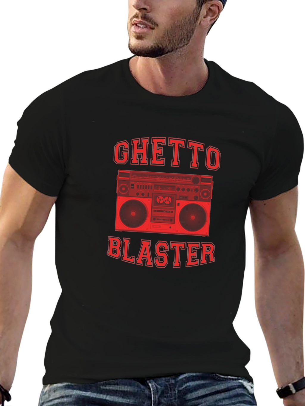 Ghetto Blaster Graphic Tee - Retro Boombox Design