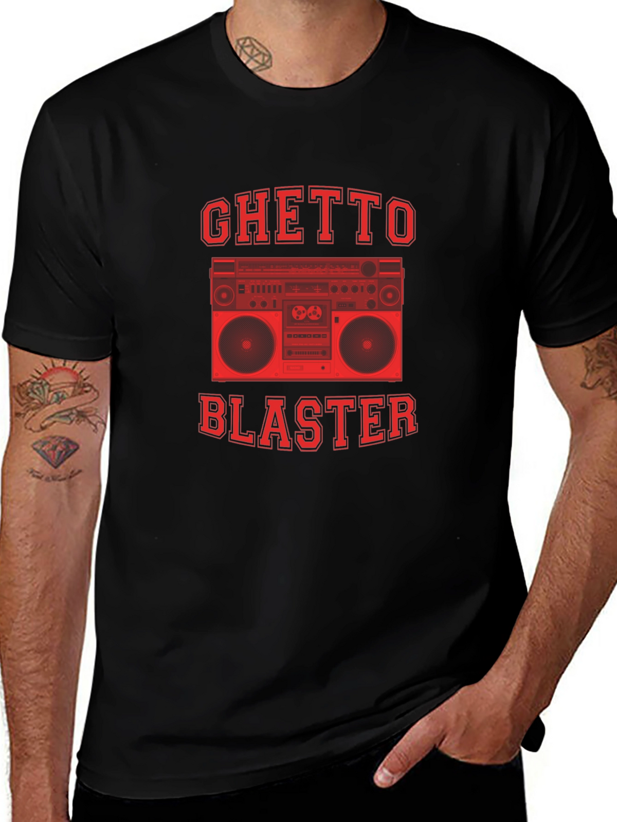 Ghetto Blaster Graphic Tee - Retro Boombox Design