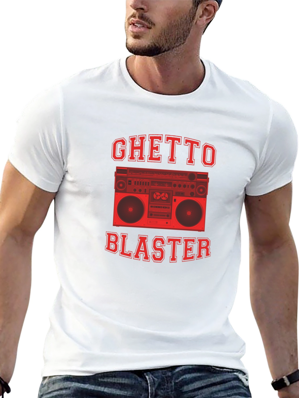 Ghetto Blaster Graphic Tee - Retro Boombox Design