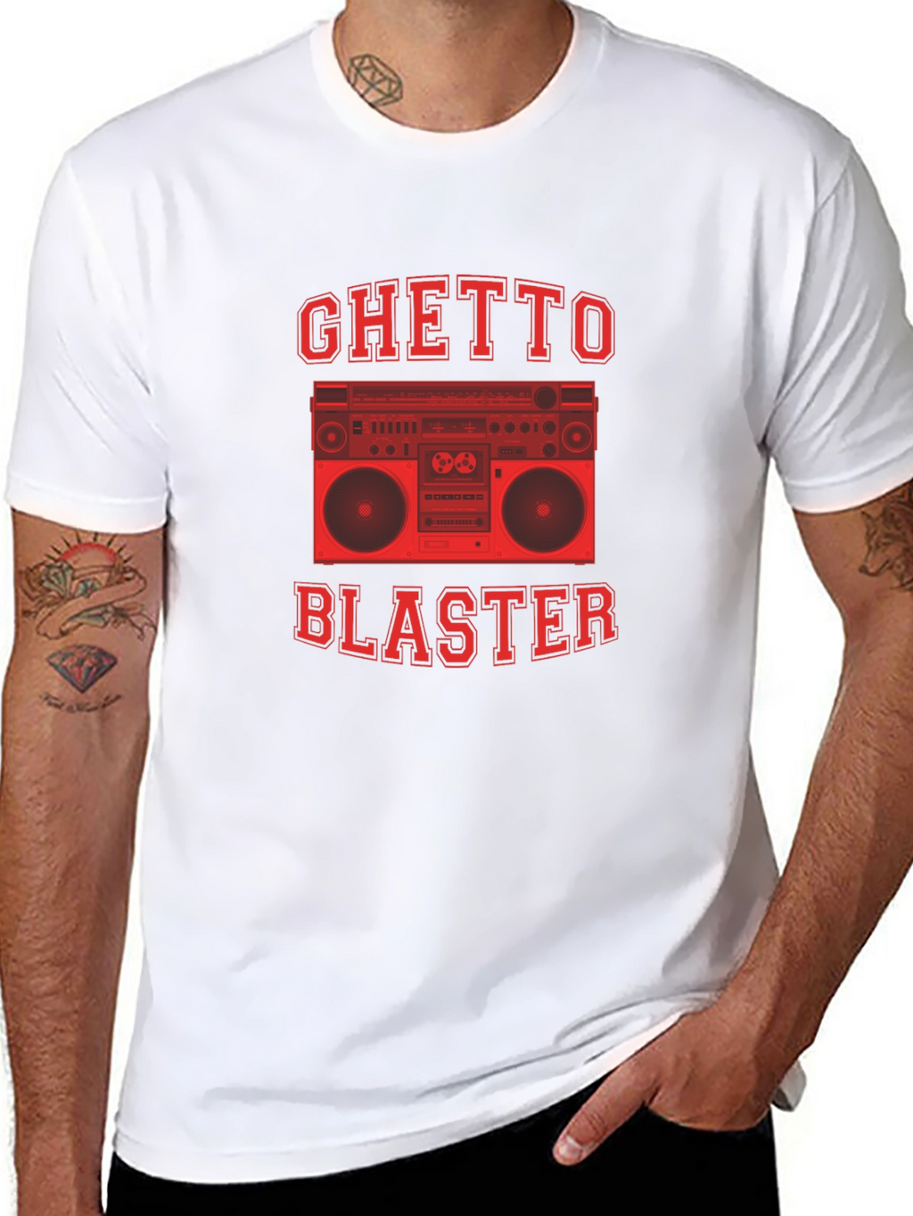 Ghetto Blaster Graphic Tee - Retro Boombox Design