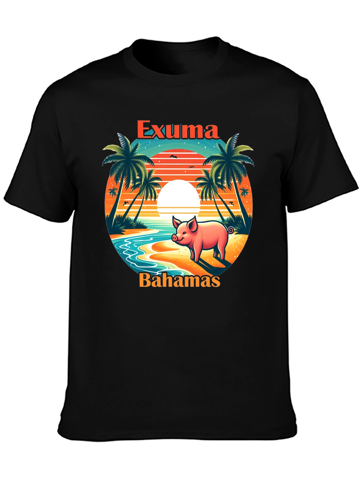 Exuma Bahamas Pig T-Shirt - Tropical Beach Design