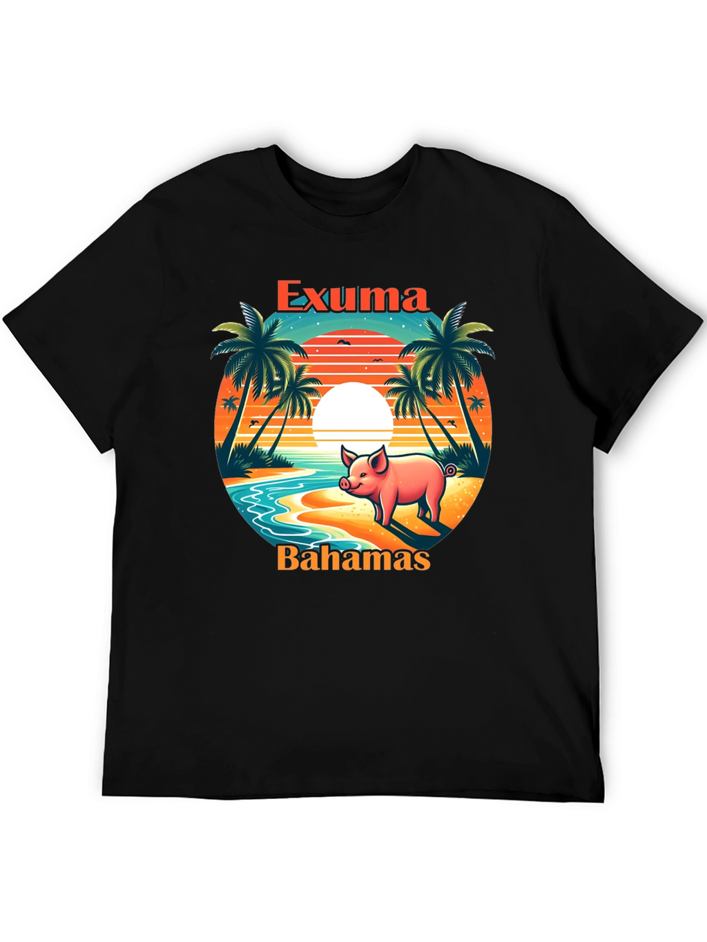 Exuma Bahamas Pig T-Shirt - Tropical Beach Design
