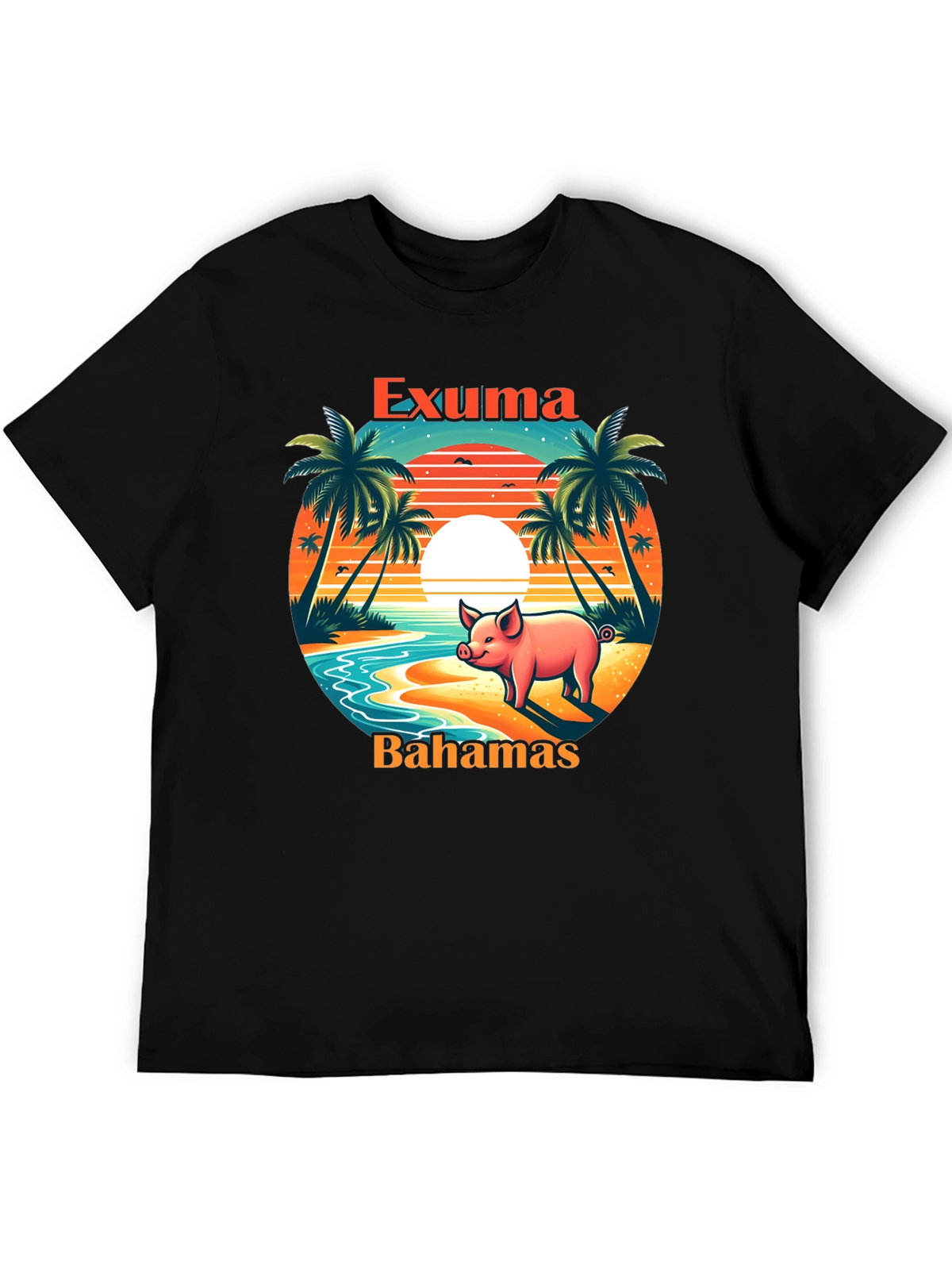 Exuma Bahamas Pig T-Shirt - Tropical Beach Design