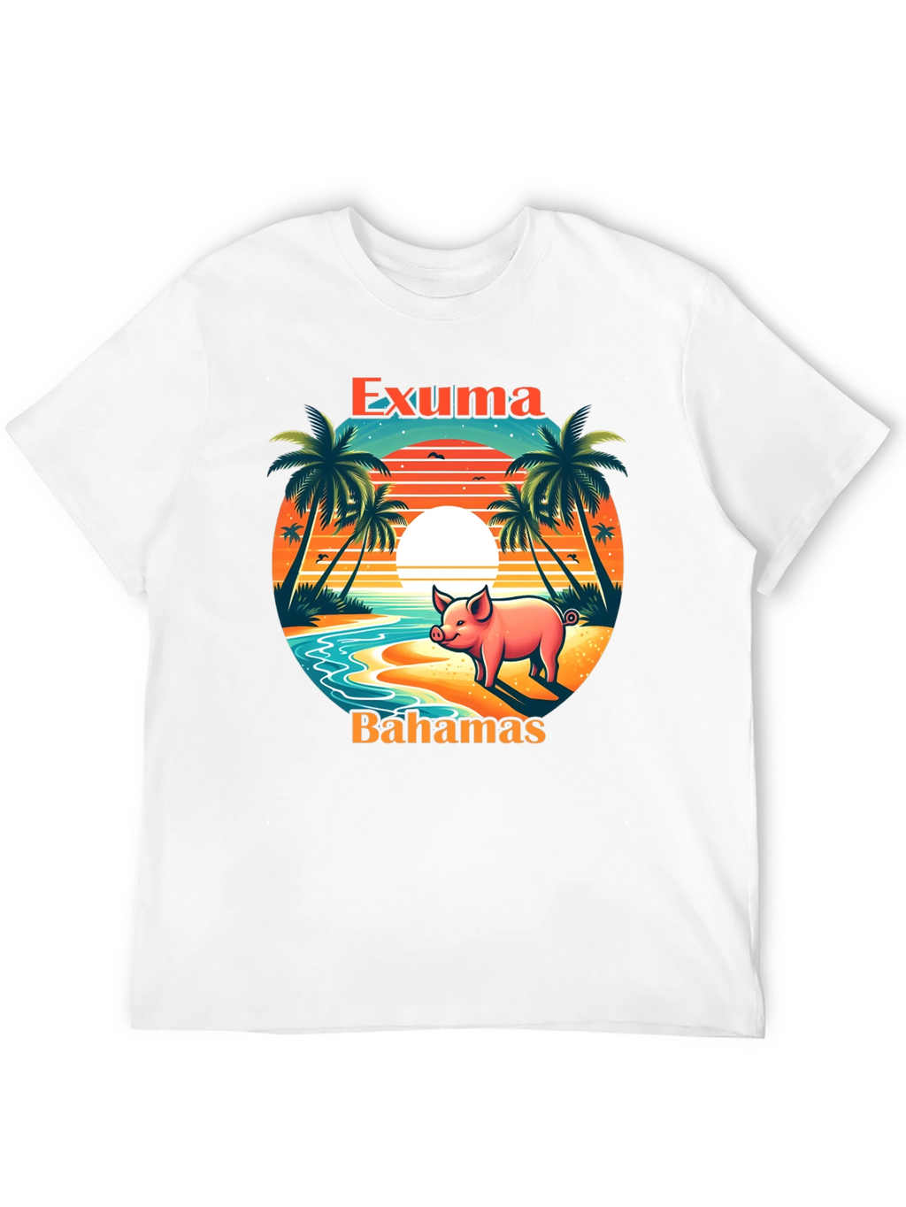 Exuma Bahamas Pig T-Shirt - Tropical Beach Design