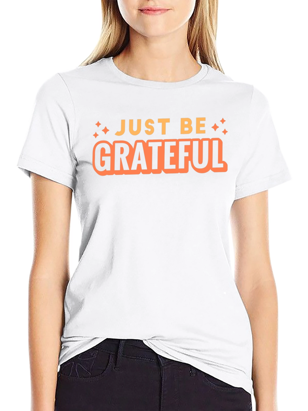 Just Be Grateful Black Graphic T-Shirt