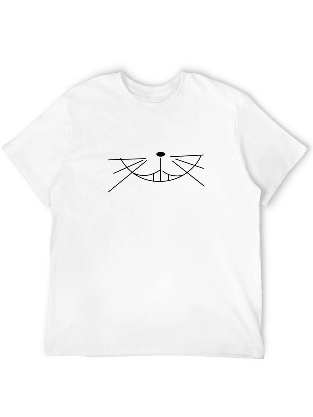 Cat Grin Graphic Tee - Minimalist Design