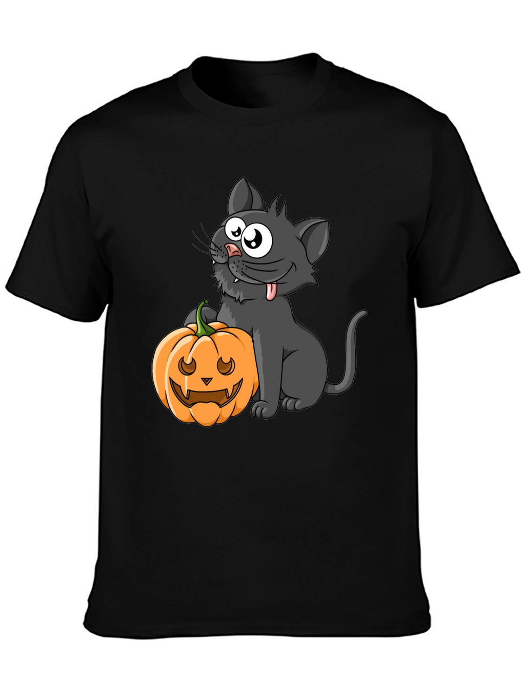 Halloween Cat & Pumpkin Graphic Tee