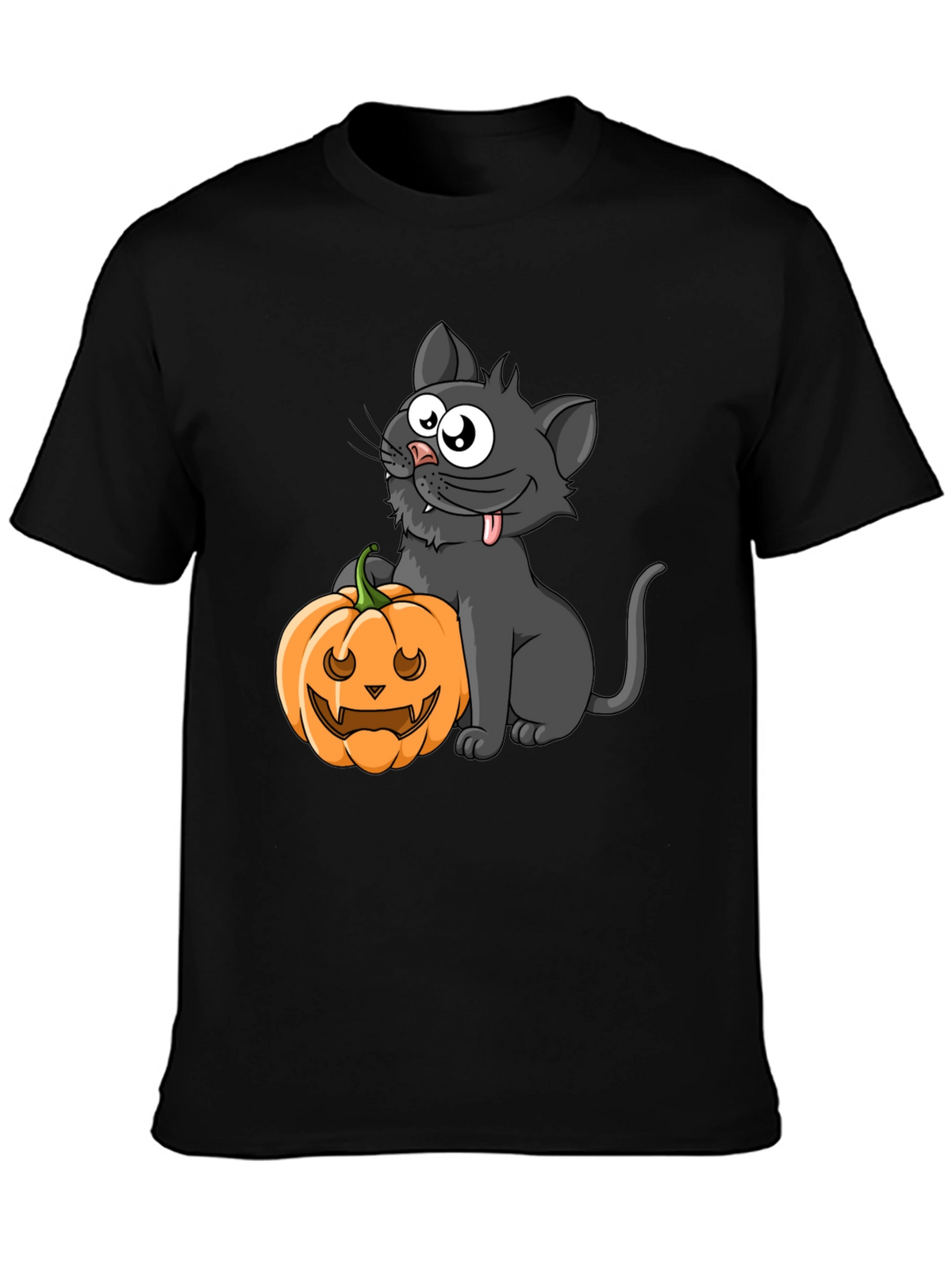 Halloween Cat & Pumpkin Graphic Tee