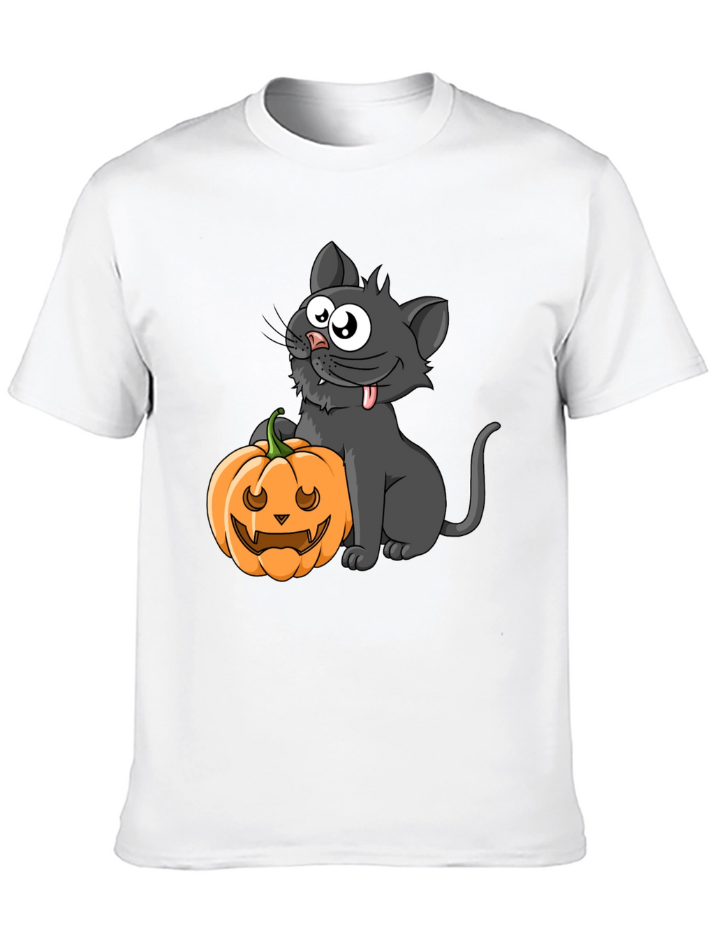 Halloween Cat & Pumpkin Graphic Tee