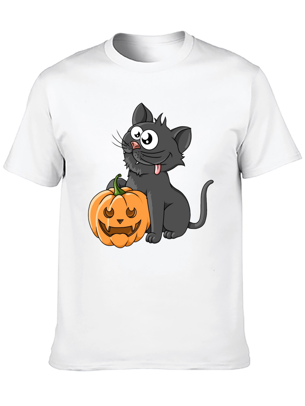 Halloween Cat & Pumpkin Graphic Tee
