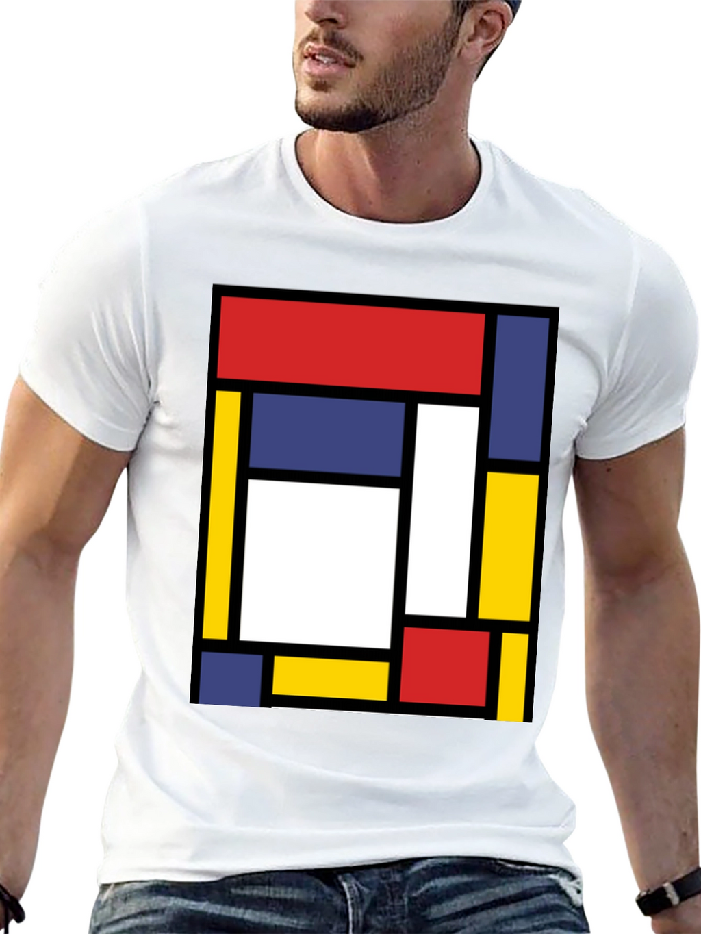 Modern Art Graphic Tee - Mondrian Style