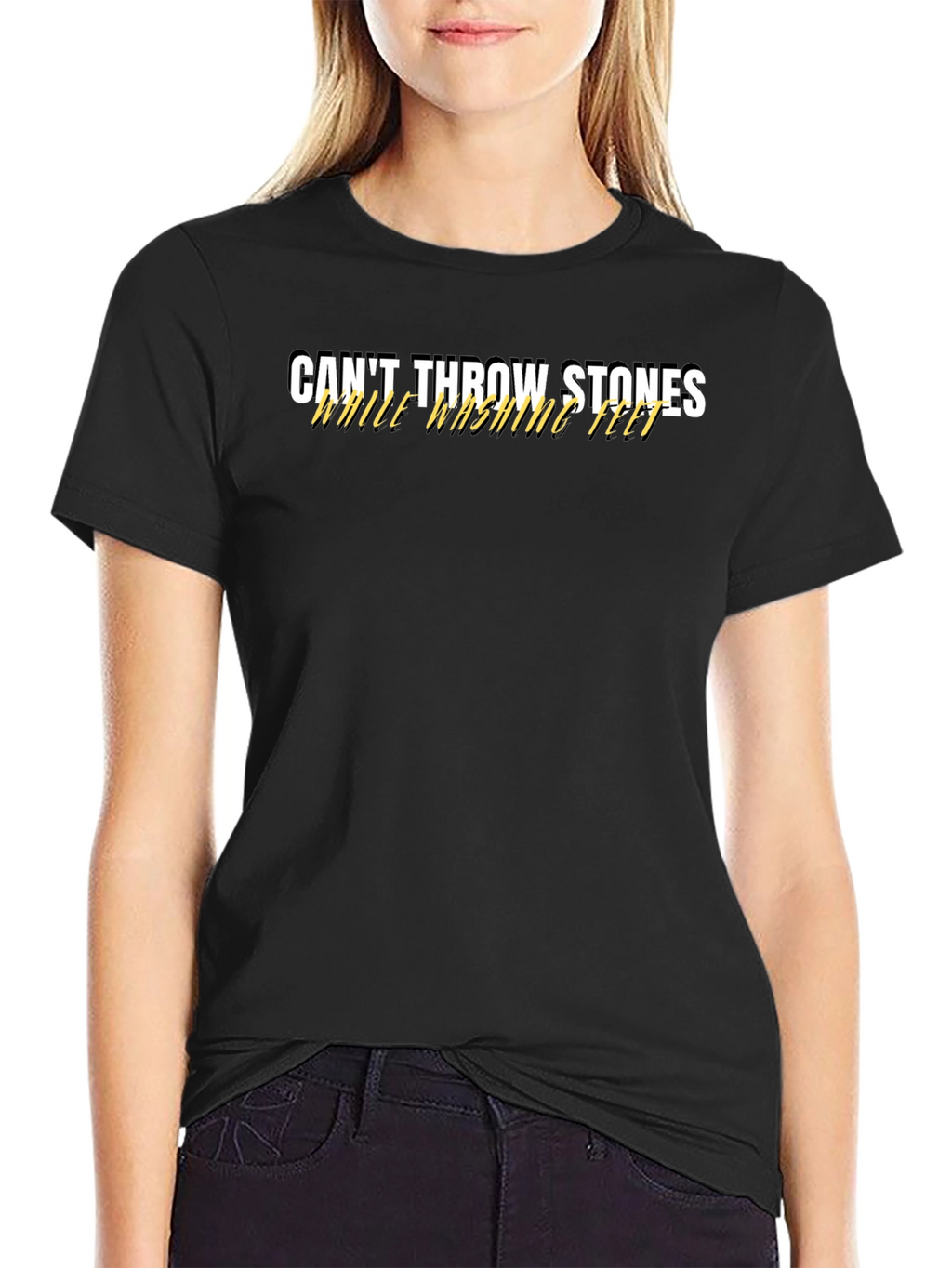 Cant Throw Stones T-Shirt - Black Graphic Tee
