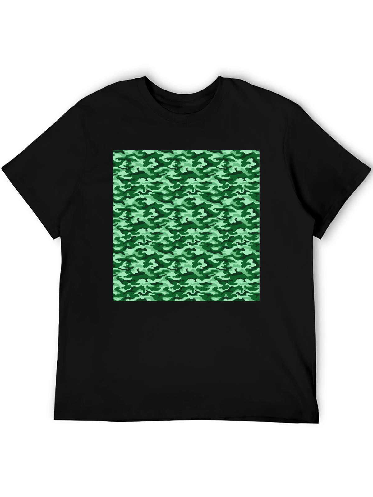 Camo Print T-Shirt - Black