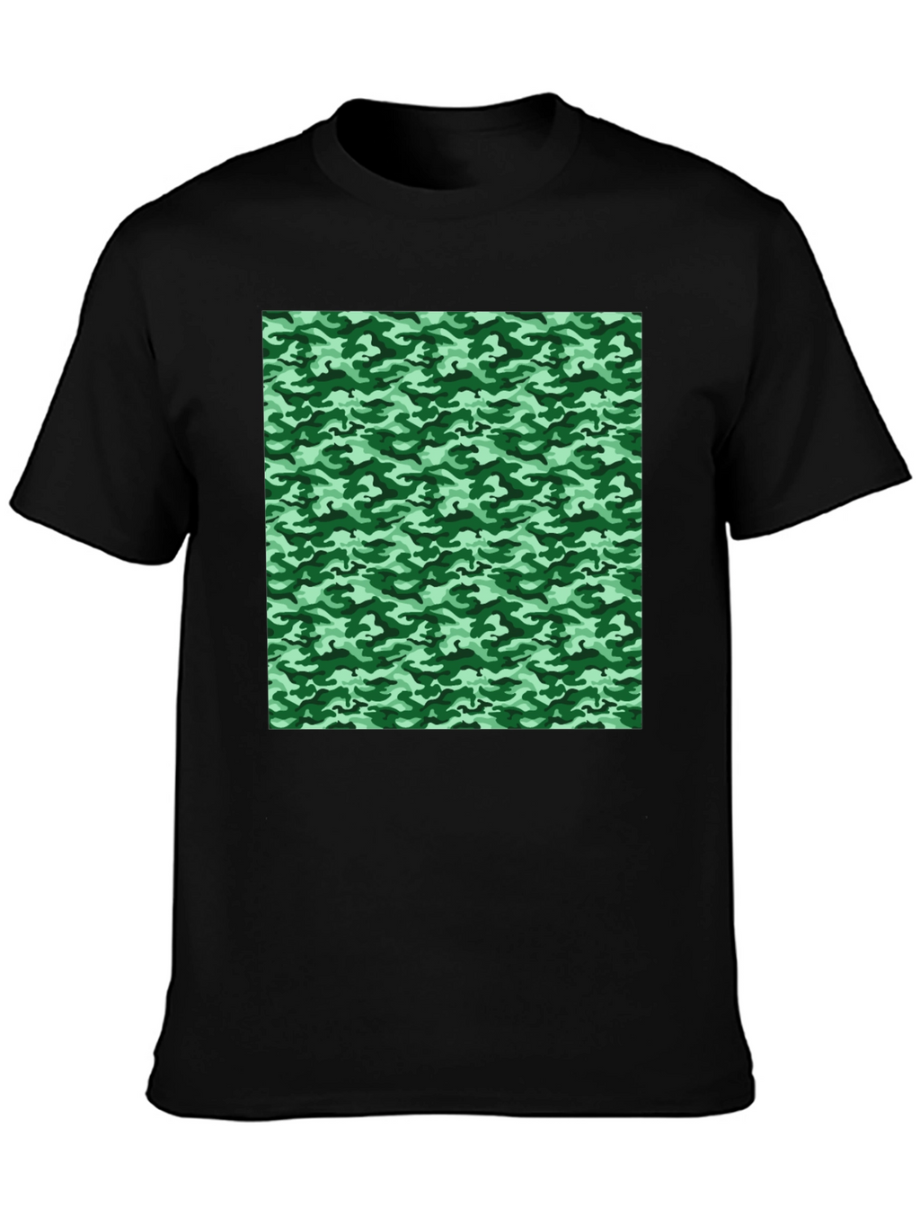 Camo Print T-Shirt - Black