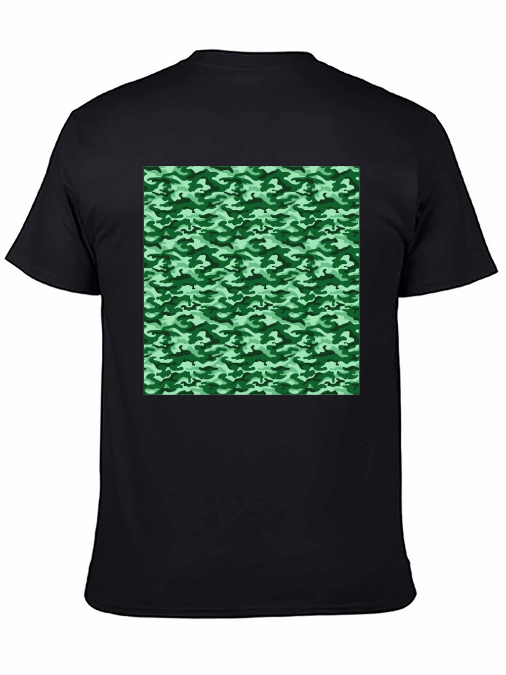 Camo Print T-Shirt - Black