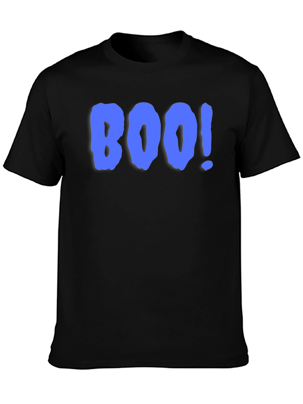 Boo! Graphic Print T-Shirt - Black Crew Neck Tee