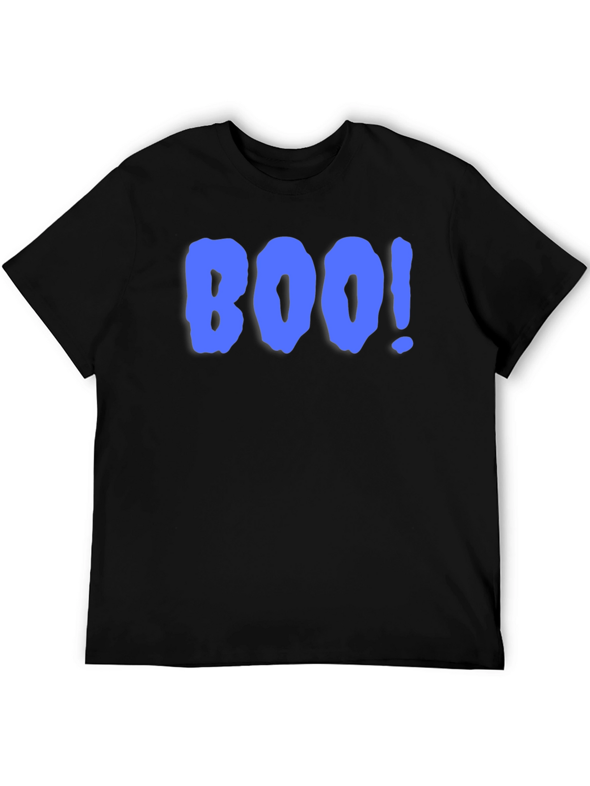 Boo! Graphic Print T-Shirt - Black Crew Neck Tee